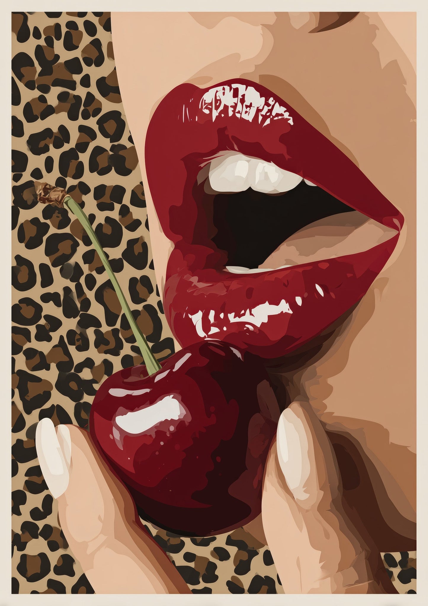 Cherry Lips Print, Pop Art Wall Art