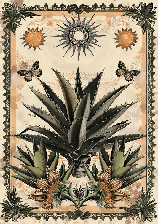 Agave Print, Vintage Botanical Wall Art