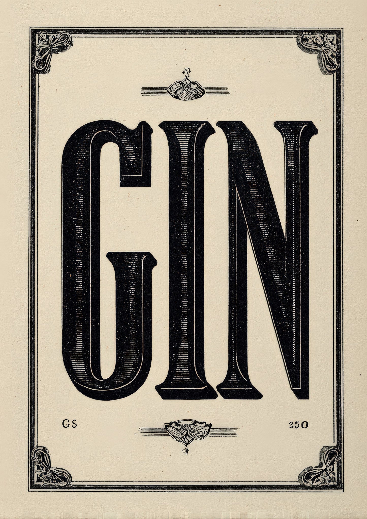 Gin Print, Bar Cart Typography Wall Art