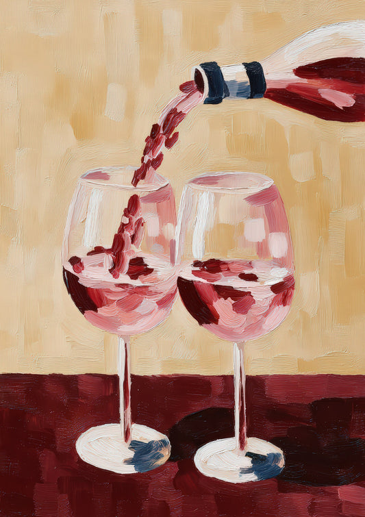 Pouring Red Wine Print, Food and Drink Wall Art