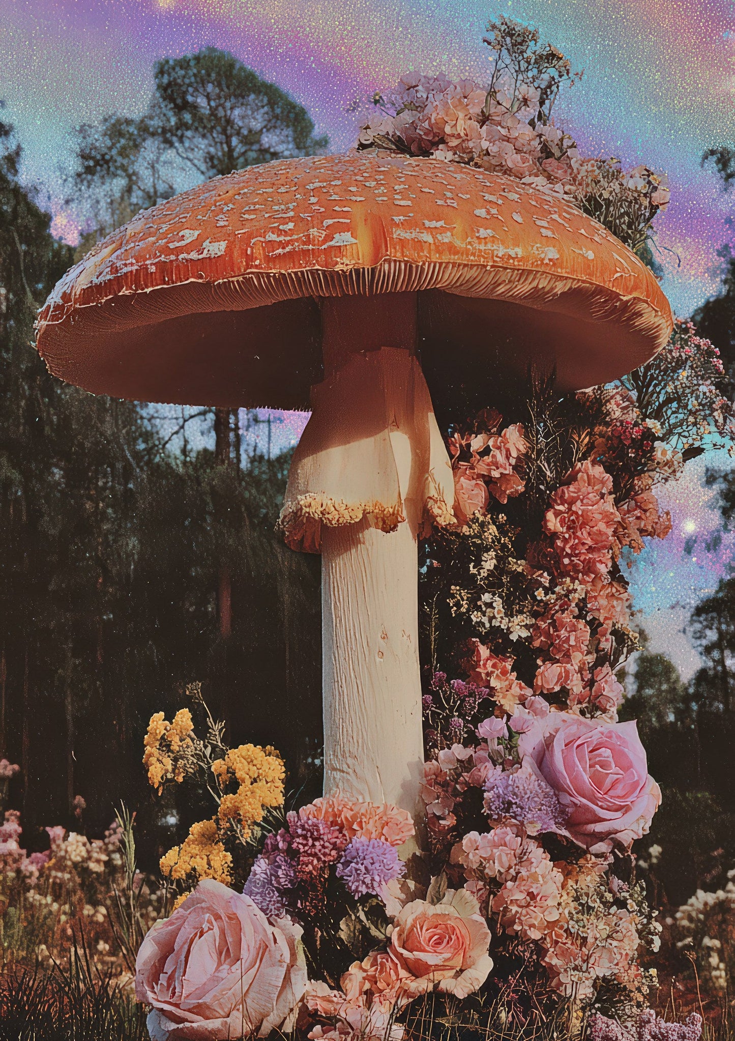 Giant Mushroom Print, Surreal Wall Art