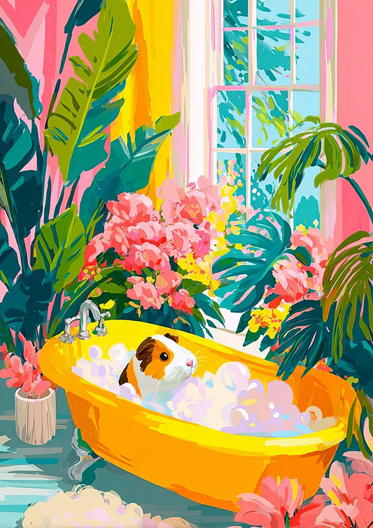 Botanical Bathroom Print, Bright Bath Wall Art