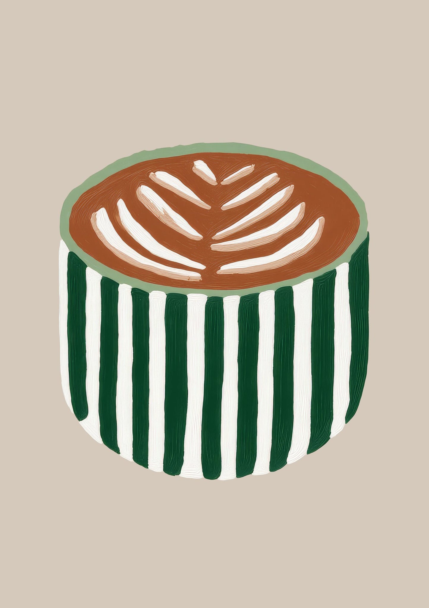 Latte Cup Print, Kitchen Wall Art