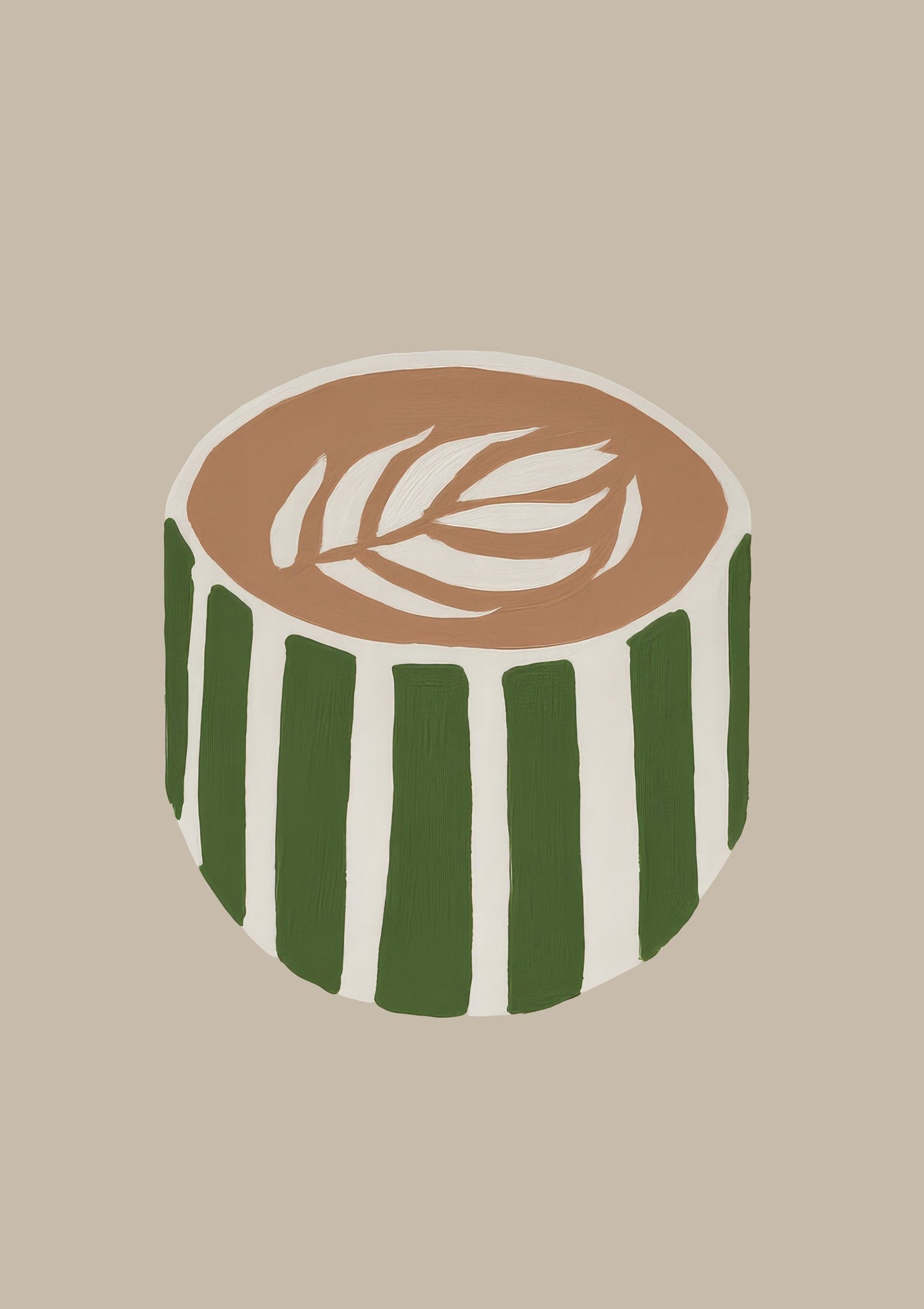 Striped Cup Latte Print, Kitchen Wall Art