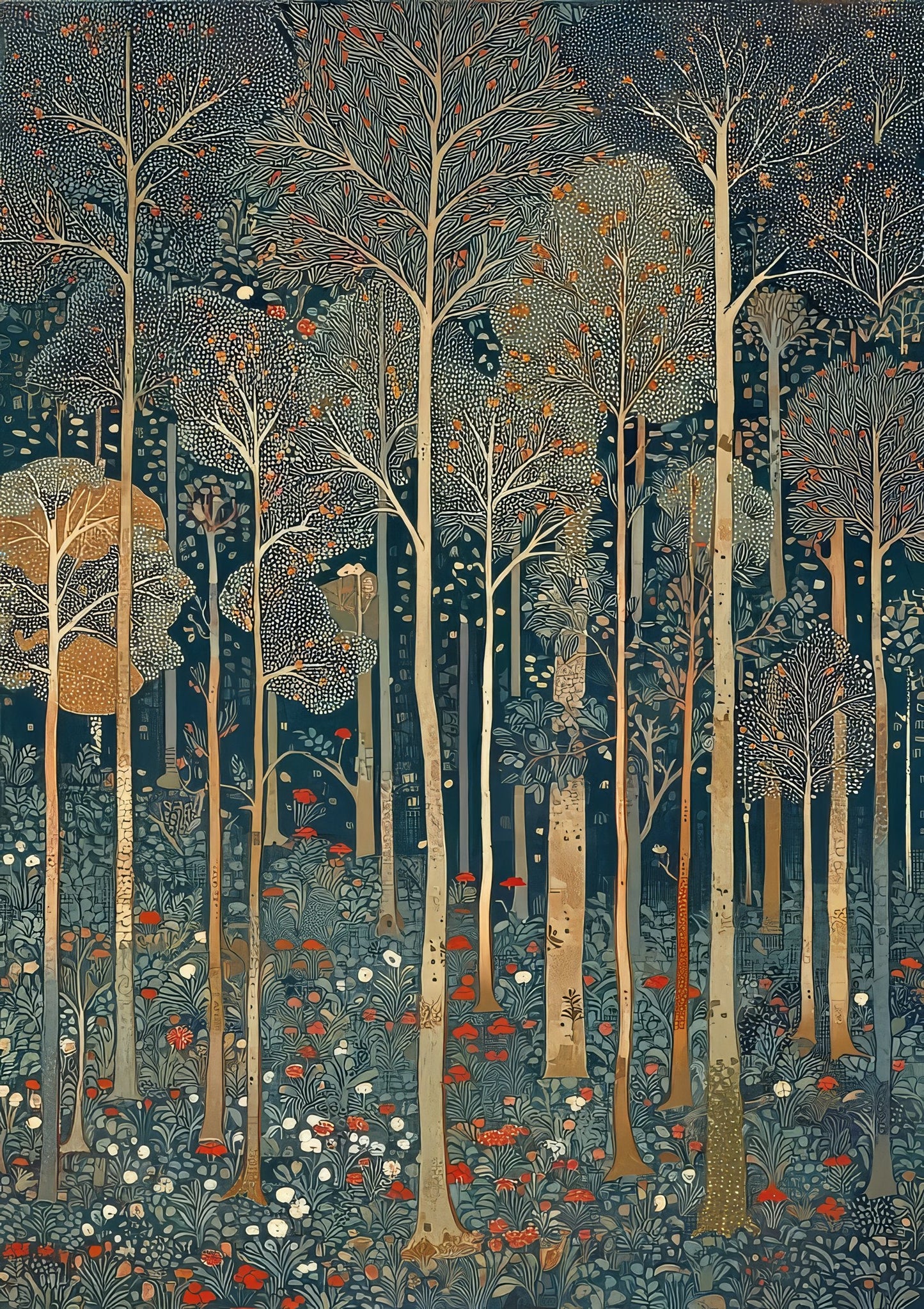Woodland Panel Print, Forest Botanical Wall Art