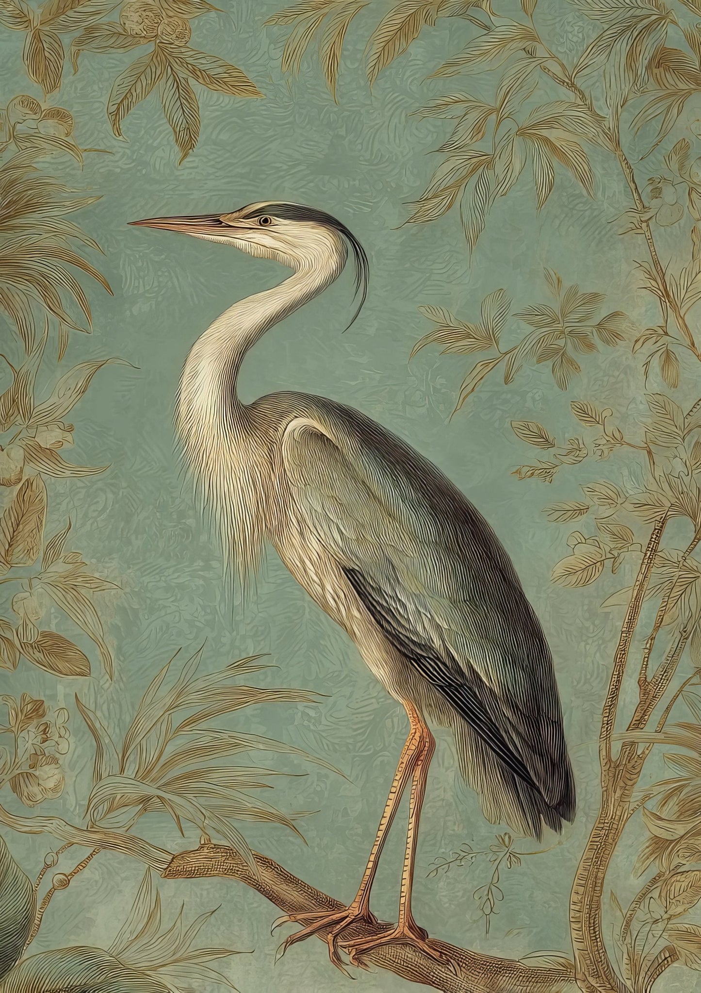 Heron Print, Decorative Bird Wall Art