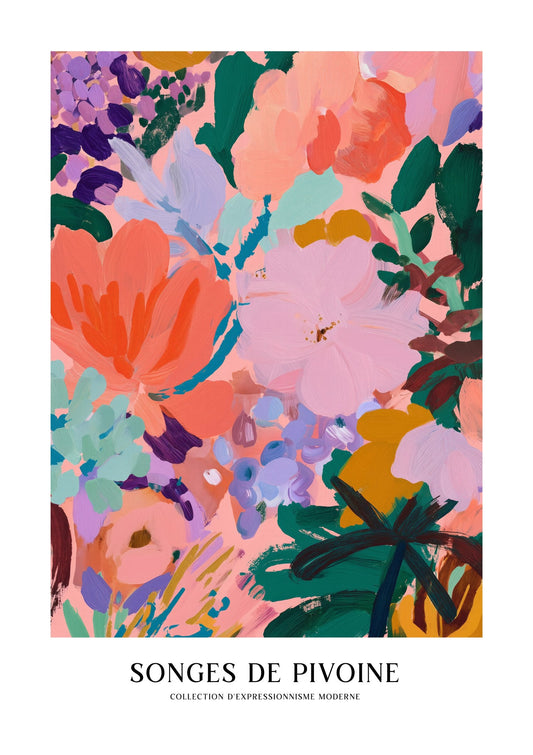 Peony Dreams Floral Print, Bold Wall Art