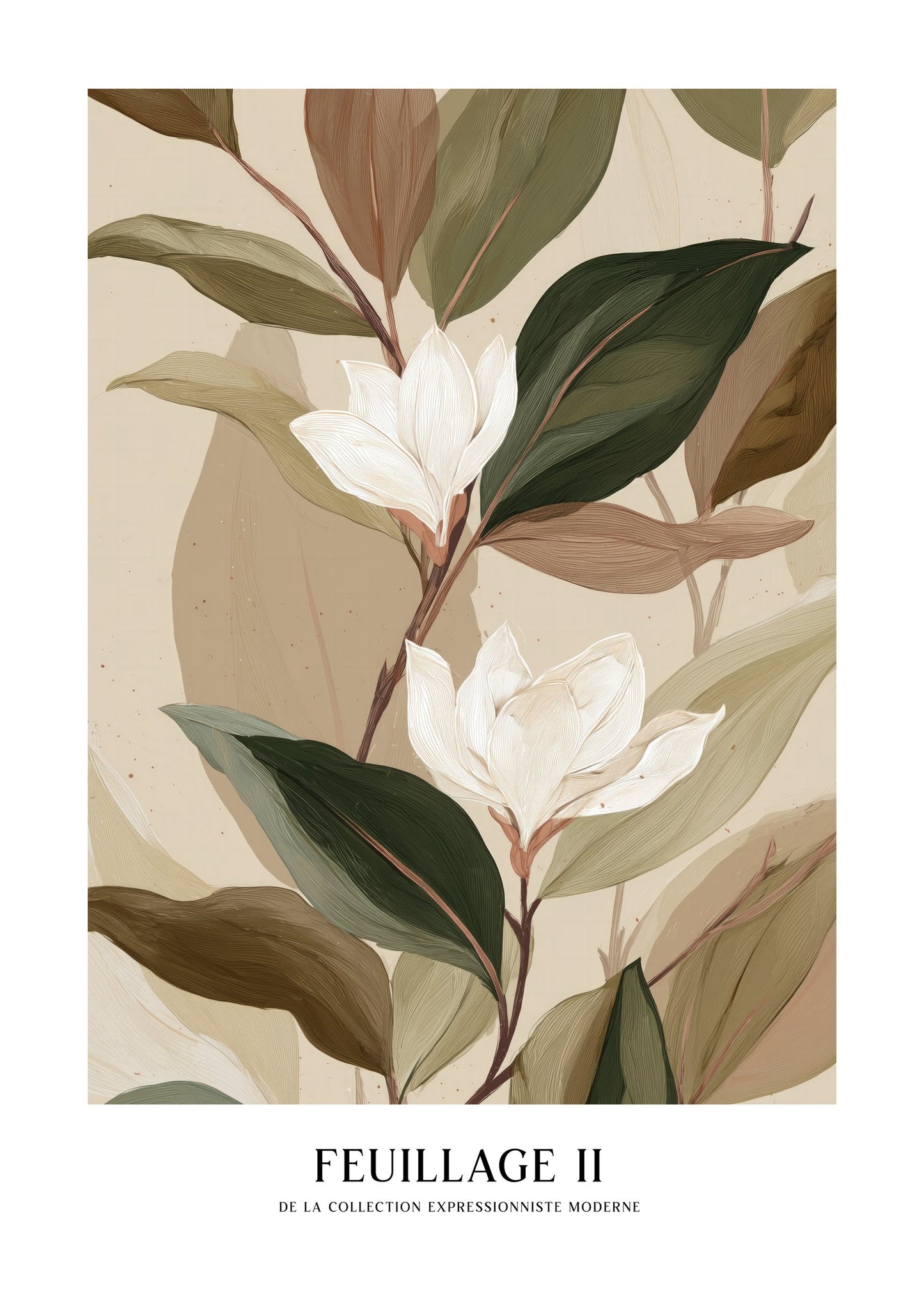 Magnolia Leaves Print, Botanical Wall Art