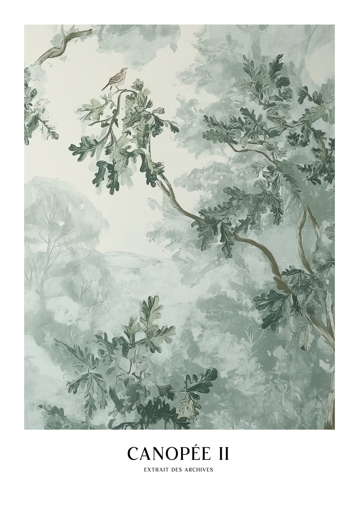 Canopy Toile Print, Green Botanical Wall Art