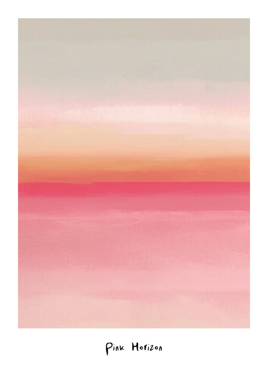 Pink Horizon Print, Abstract Colour Field Wall Art