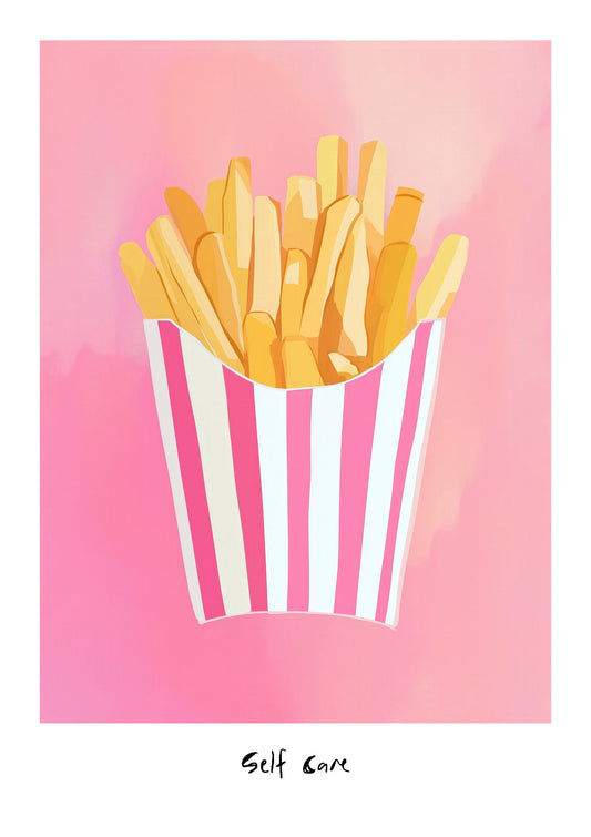 Self Care Fries Print, Fun Kitchen Wall Art