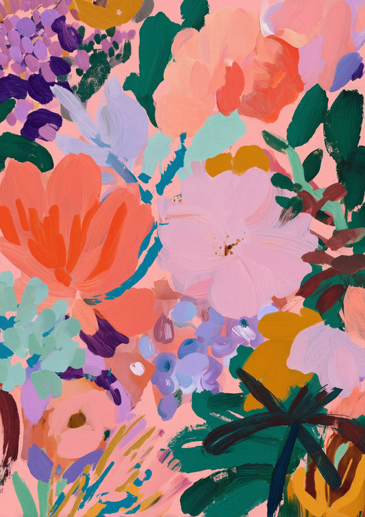 All-Over Floral Print, Bold Botanical Wall Art