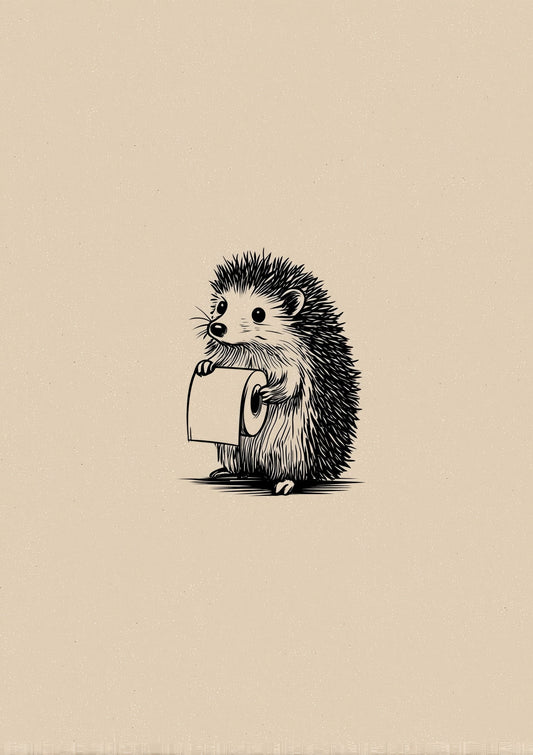 Hedgehog Sketch Print, Minimalist Animal Wall Art