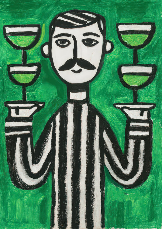 Folk Gentleman Print, Quirky Figurative Wall Art