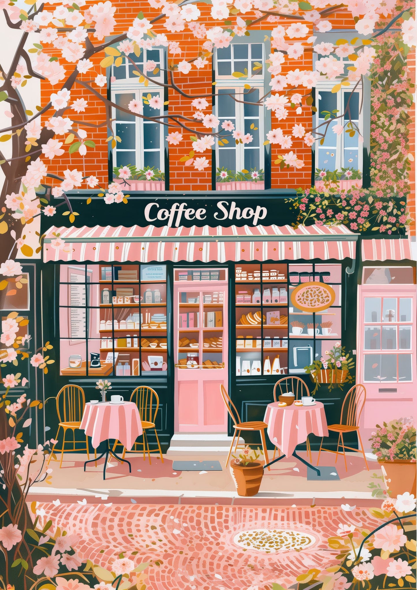Croissant Morning Print, Kitchen Wall Art