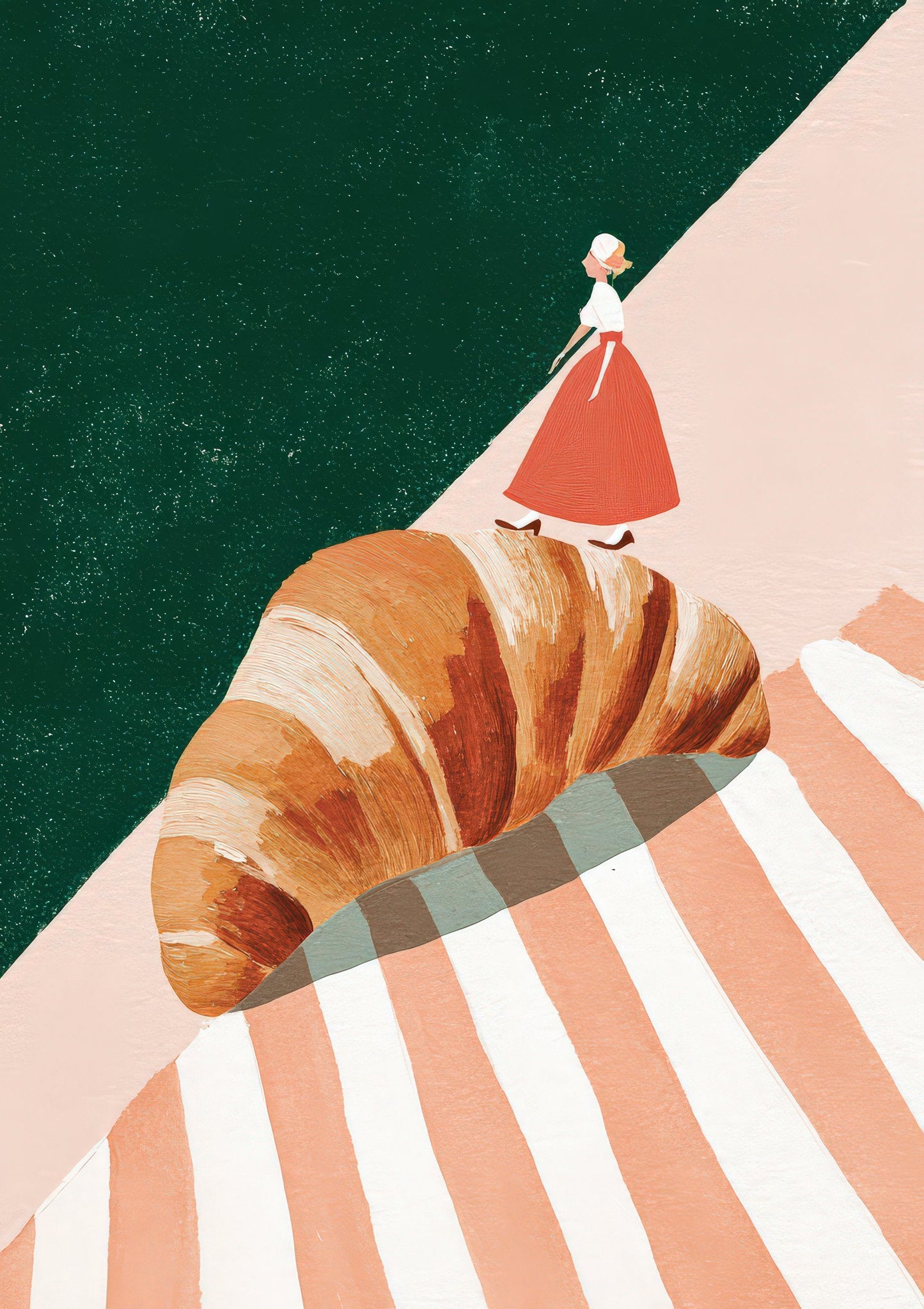 Croissant Print, Kitchen Wall Art