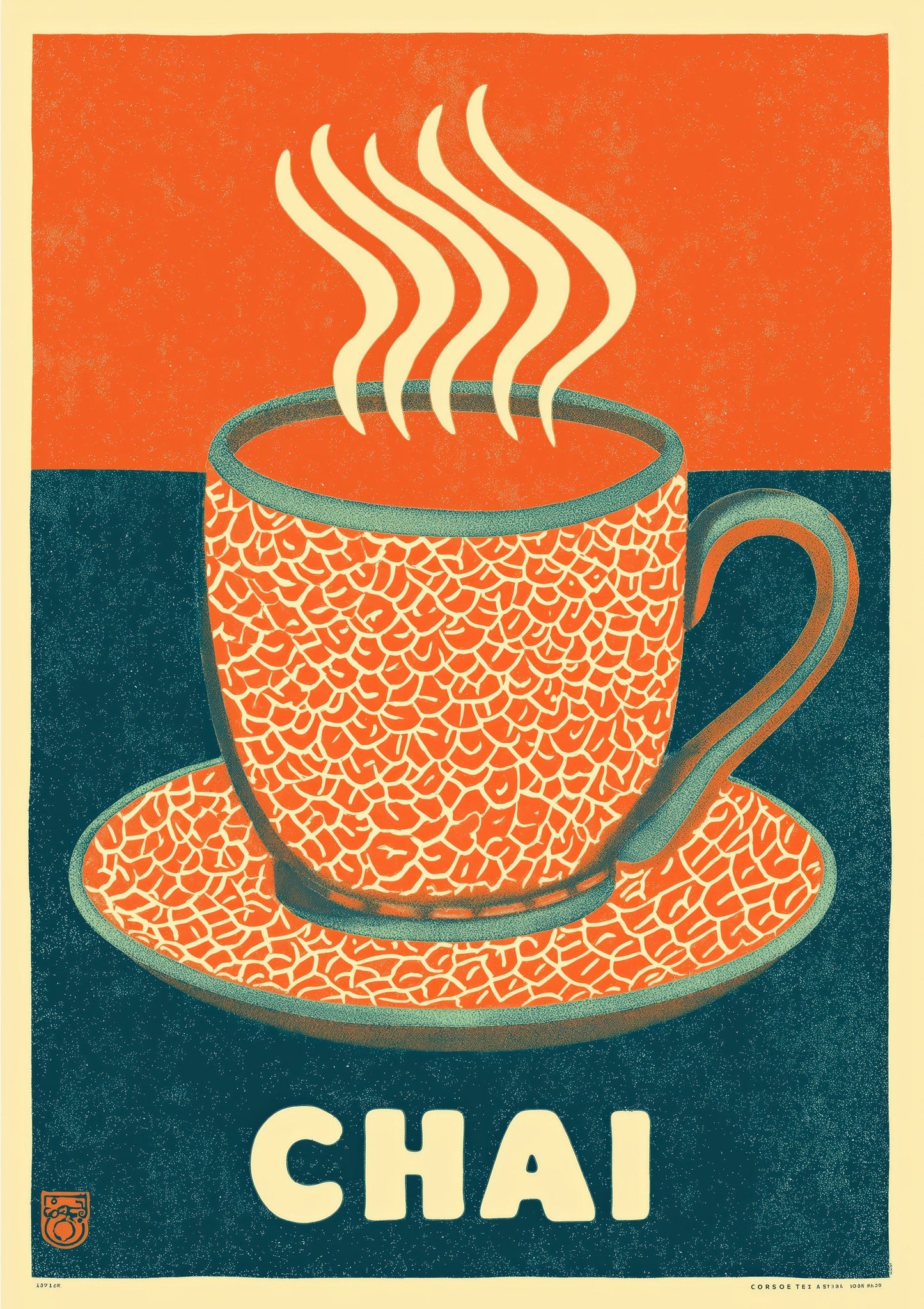 Chai Cup Print, Retro Kitchen Wall Art