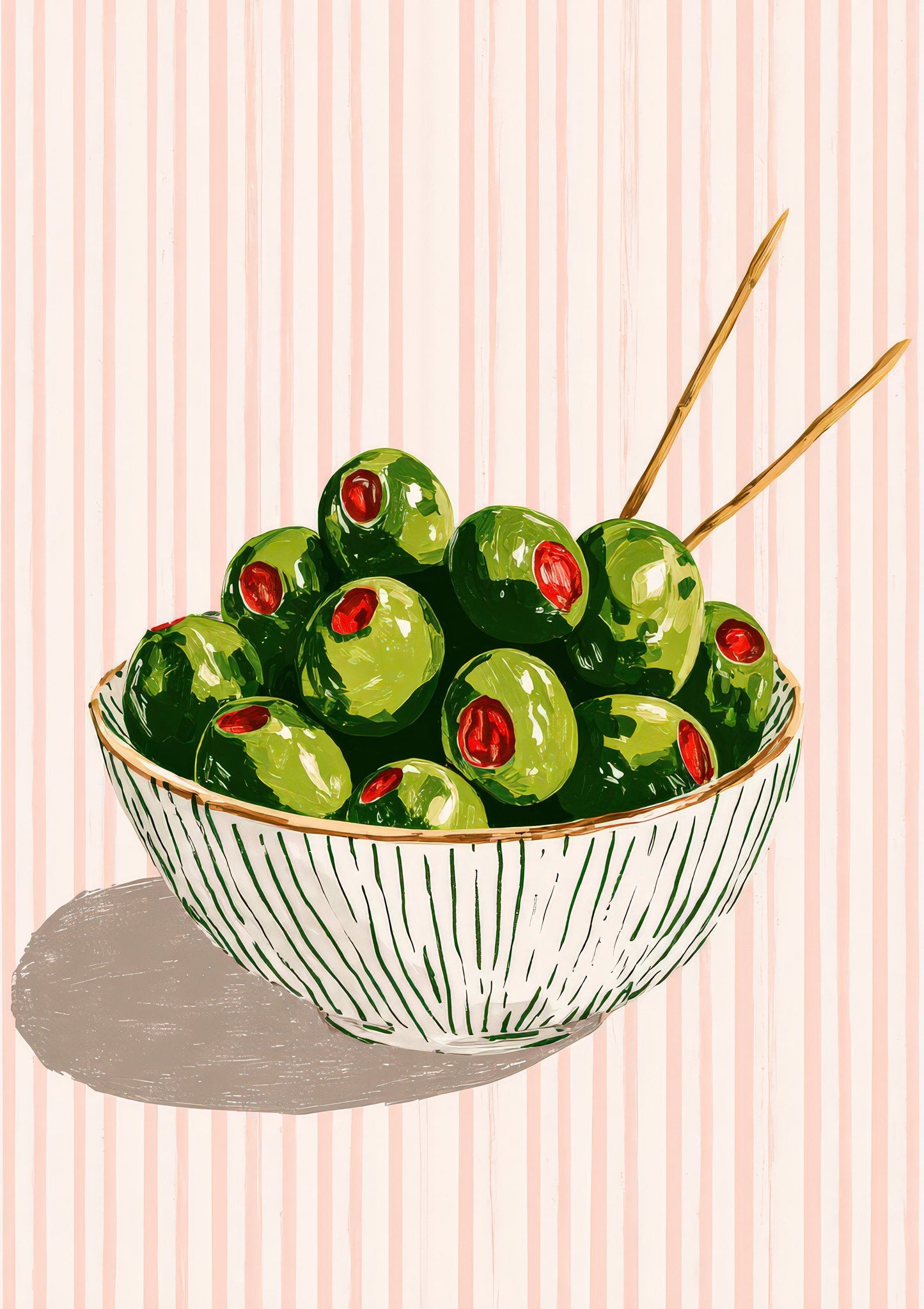 Bowl of Olives Print, Kitchen Wall Art