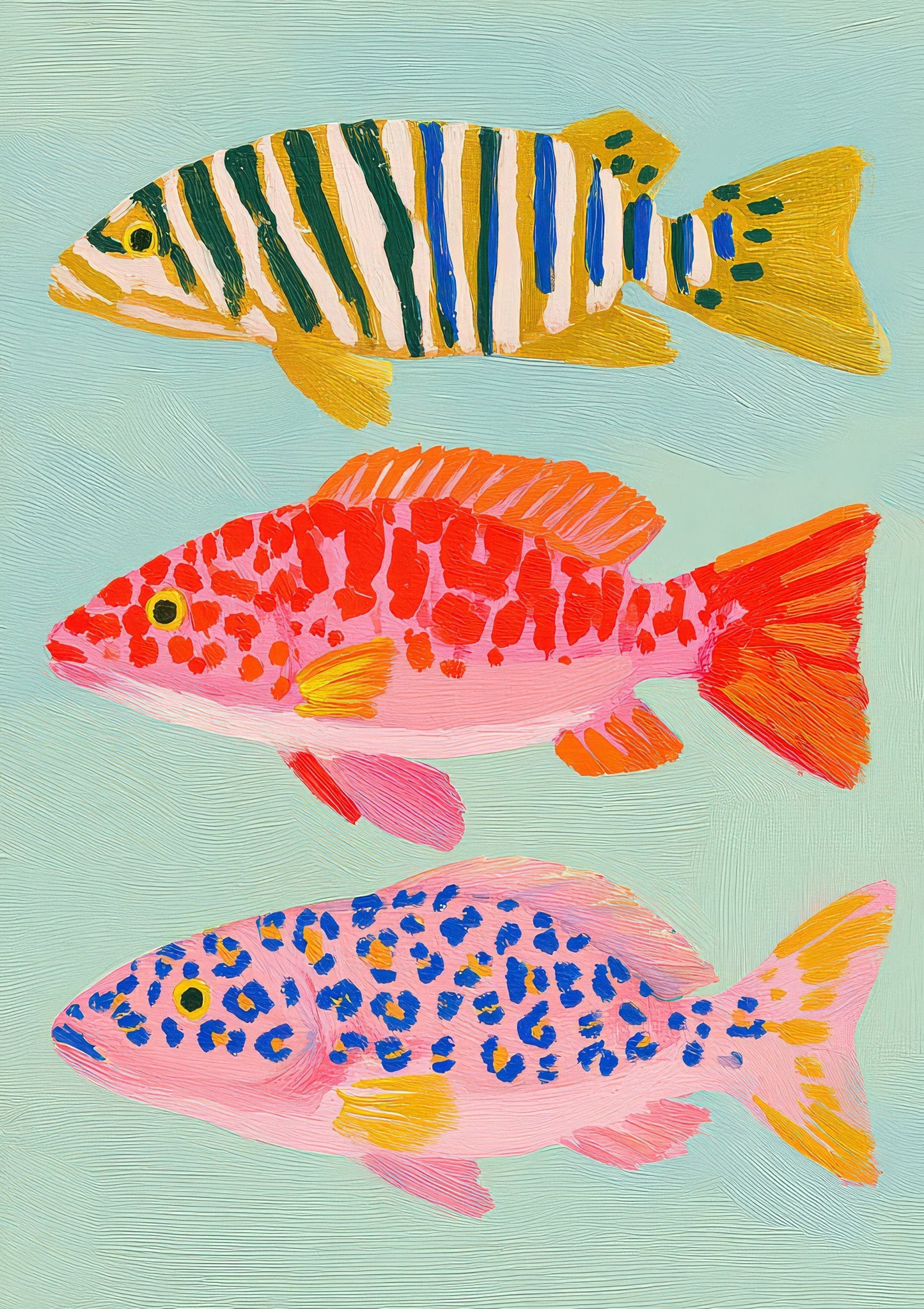 Colourful Fish Print, Kitchen Coastal Wall Art