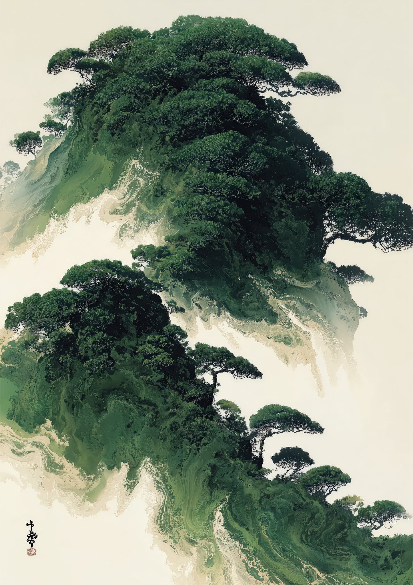 Japanese Pine Print, Japandi Botanical Wall Art
