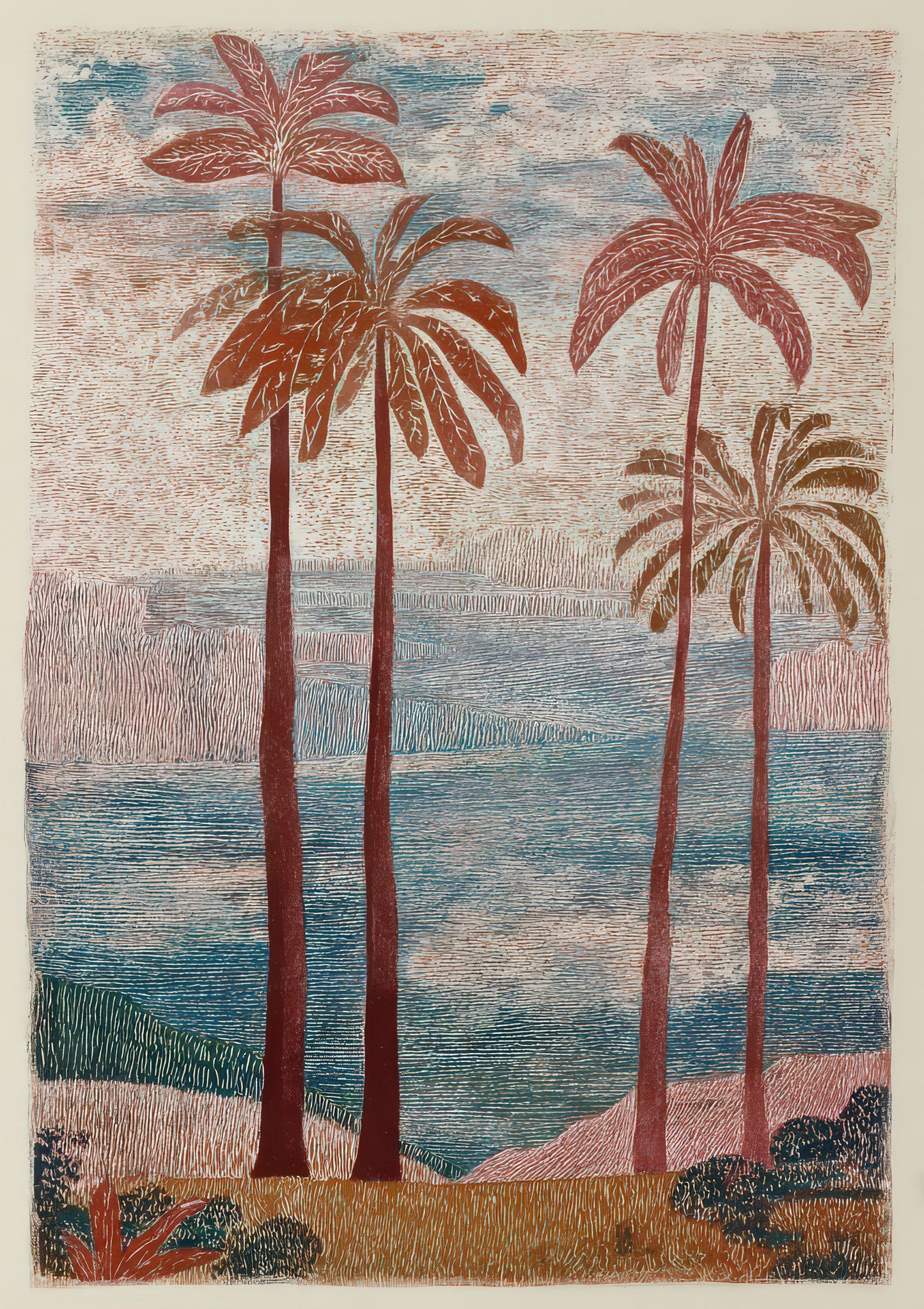 Palm Trees Print, Tropical Wall Art