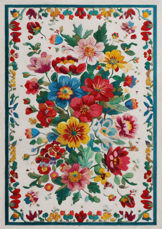 Bold Floral Print, Maximalist Wall Art