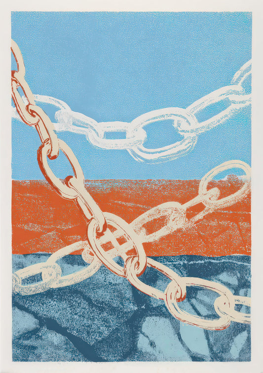 Blue Chain Print, Pop Art Wall Art