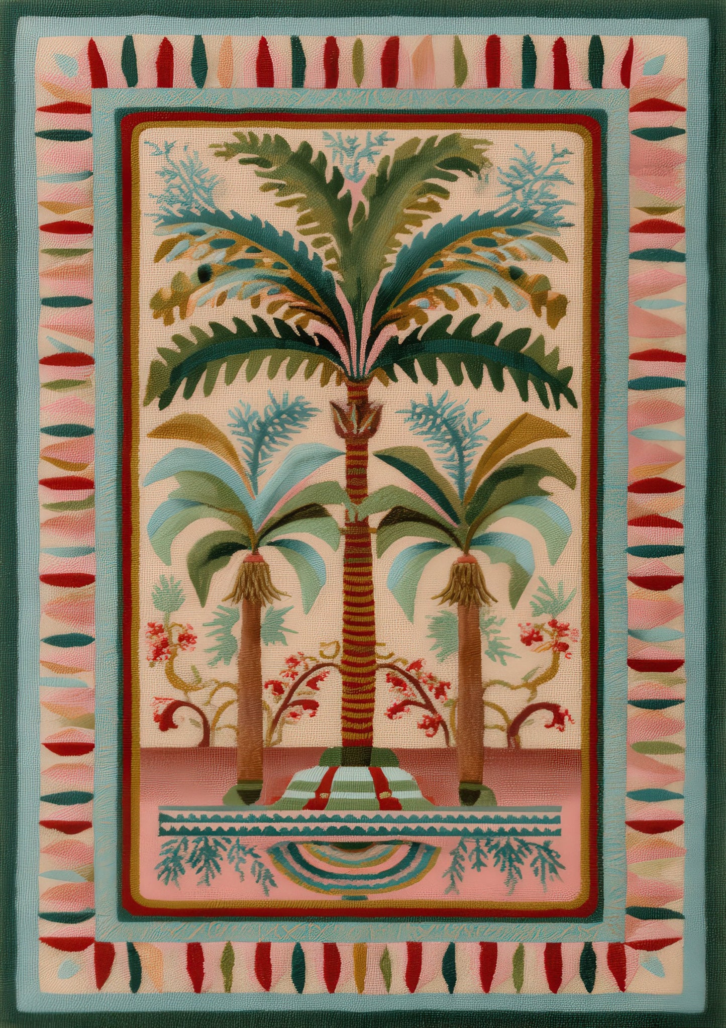 Folk Palm Print, Tropical Wall Art