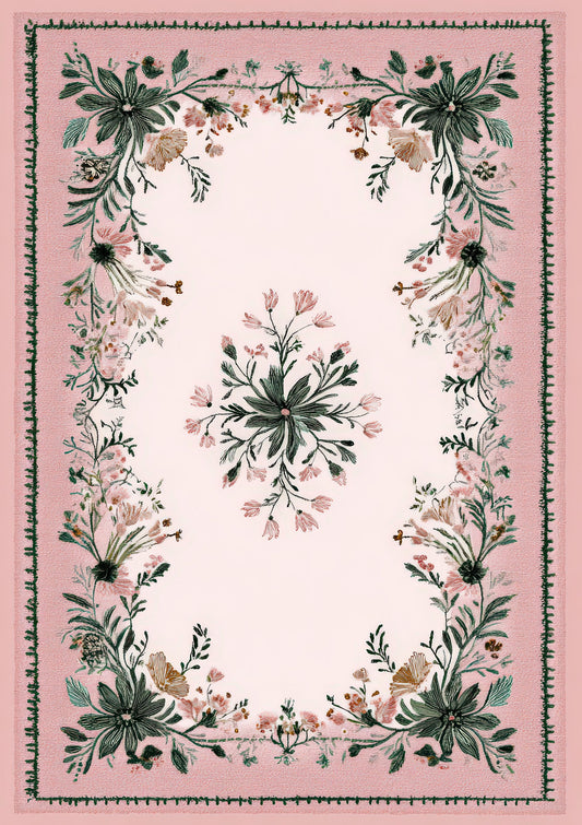 Floral Wreath Print, Vintage Wall Art