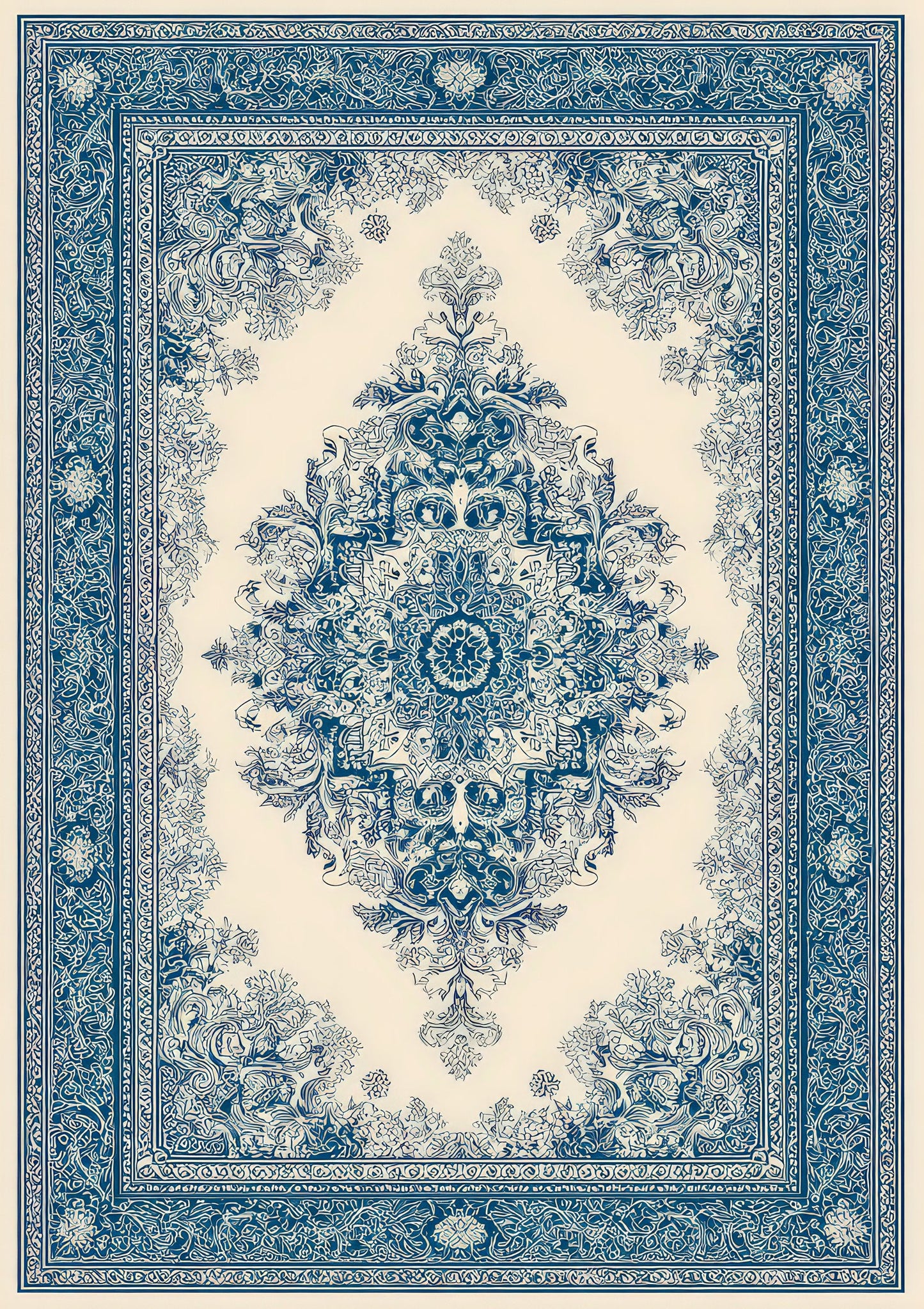 Blue Persian Rug Print, Heritage Wall Art