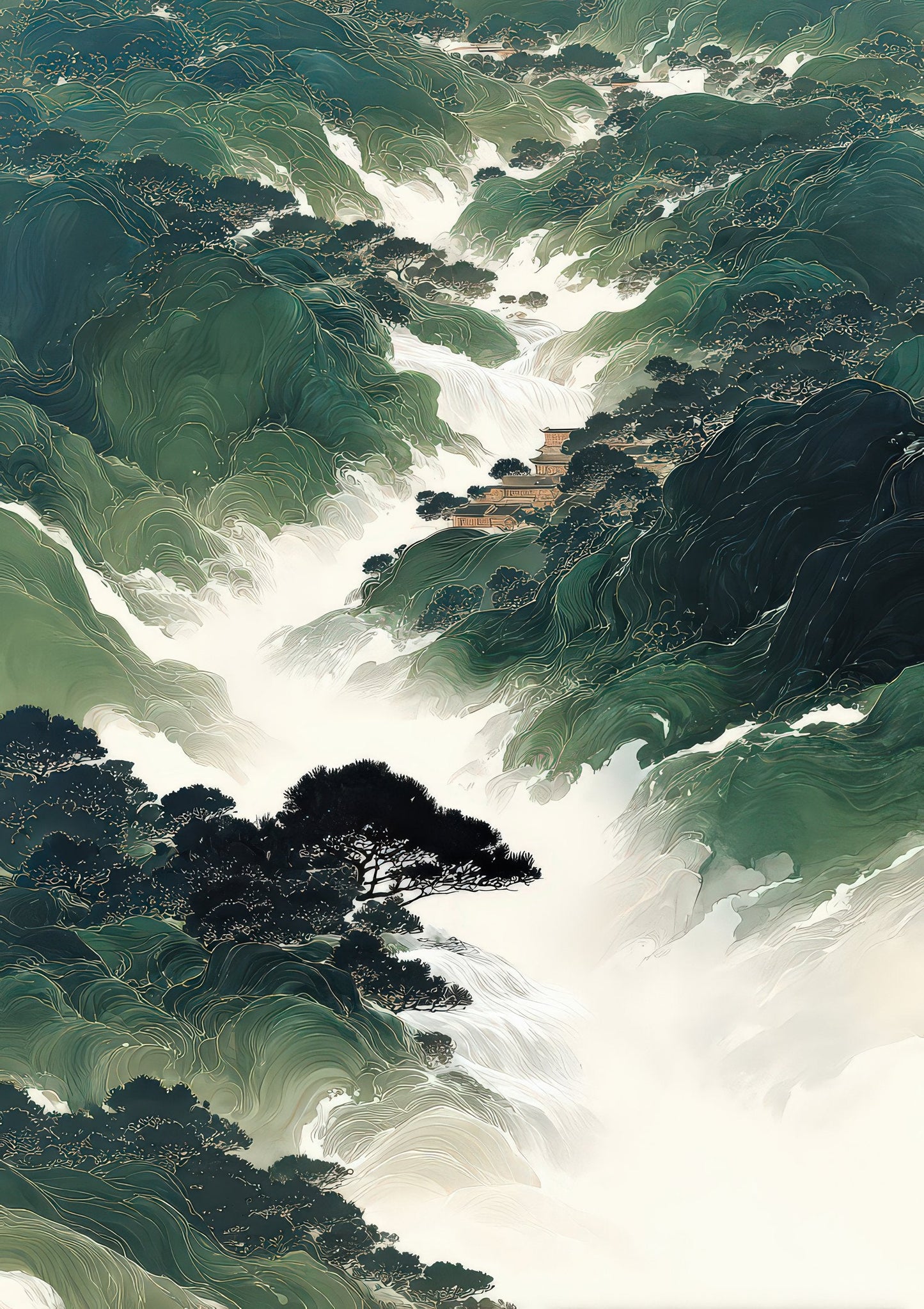 Stormy Sea Print, Coastal Wall Art