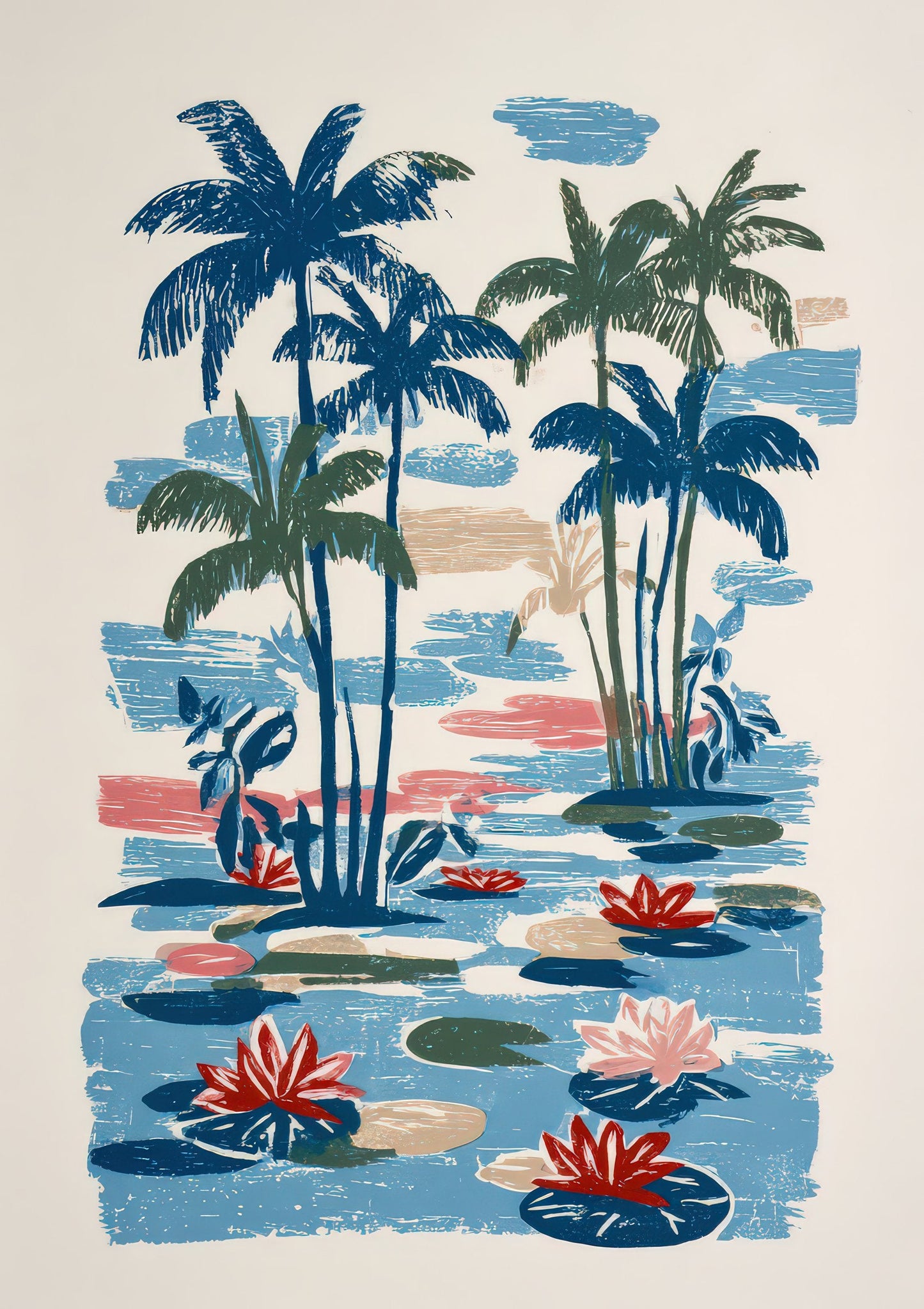 Folk Tropical Print, Botanical Wall Art