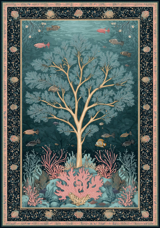 Tree of Life Print, Blue Heritage Wall Art