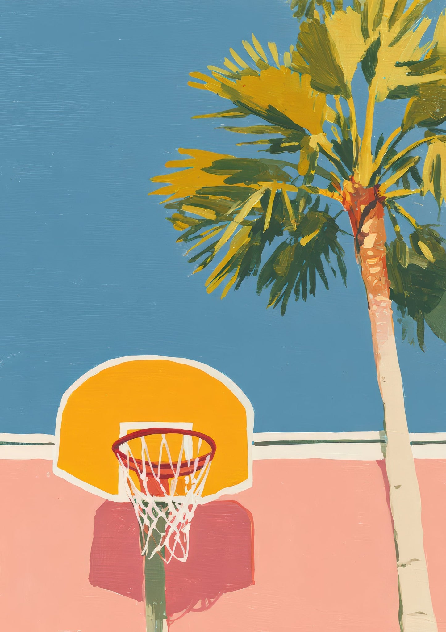 Basketball Hoop Print, Retro Sport Wall Art