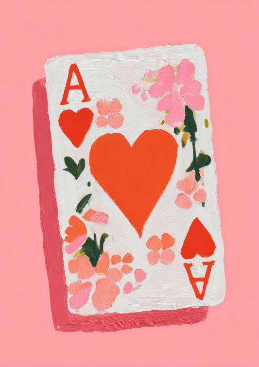 Ace of Hearts Print, Playful Wall Art