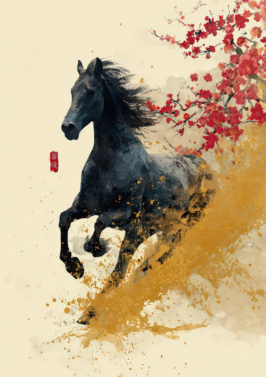 Running Horse Print, Ink Animal Wall Art