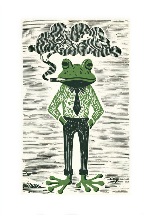 Frog in a Suit Print, Whimsical Animal Wall Art