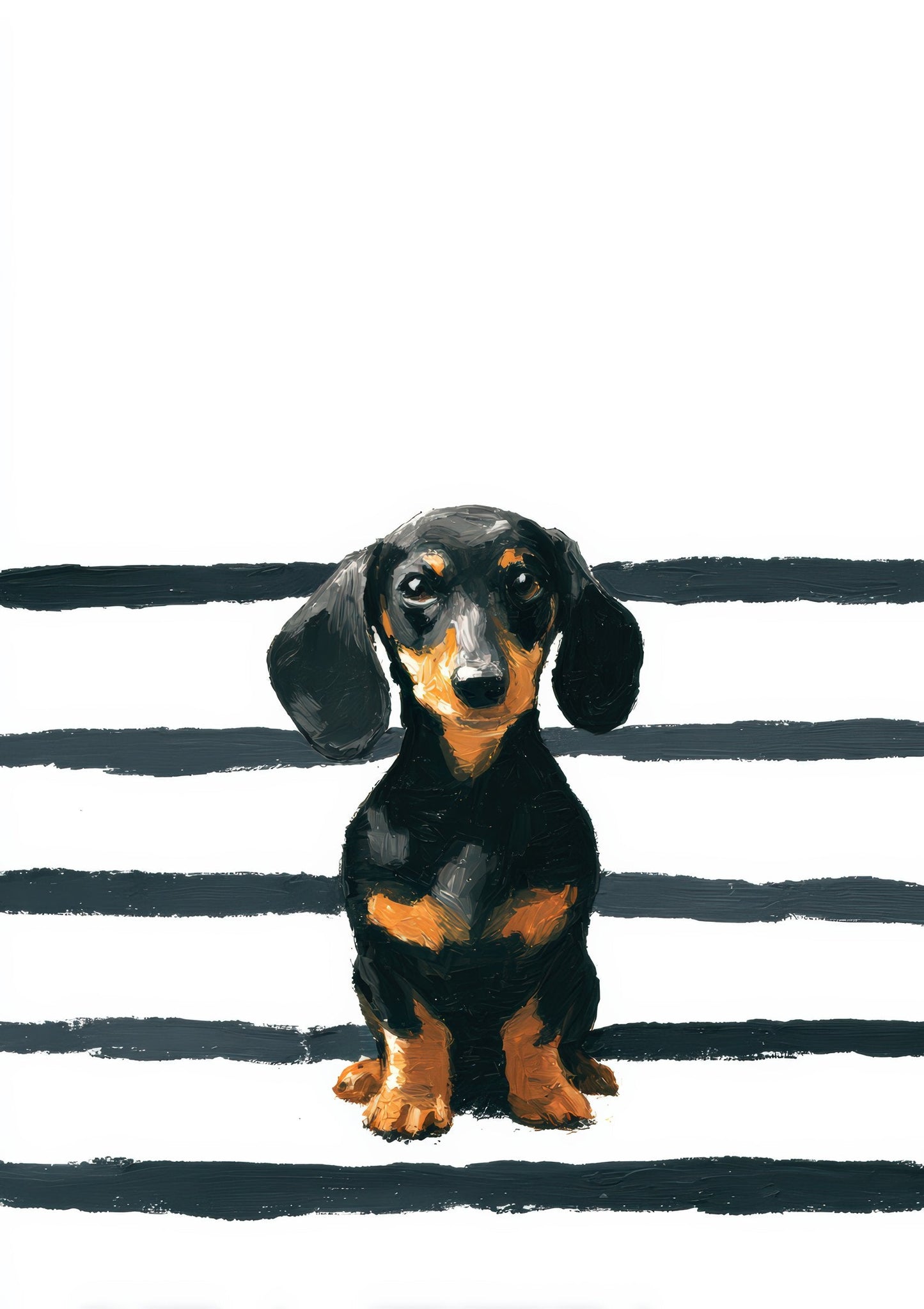 Graphic Dachshund Print, Dog Wall Art
