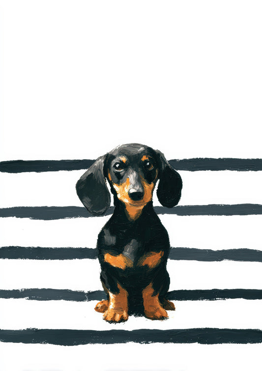 Graphic Dachshund Print, Dog Wall Art