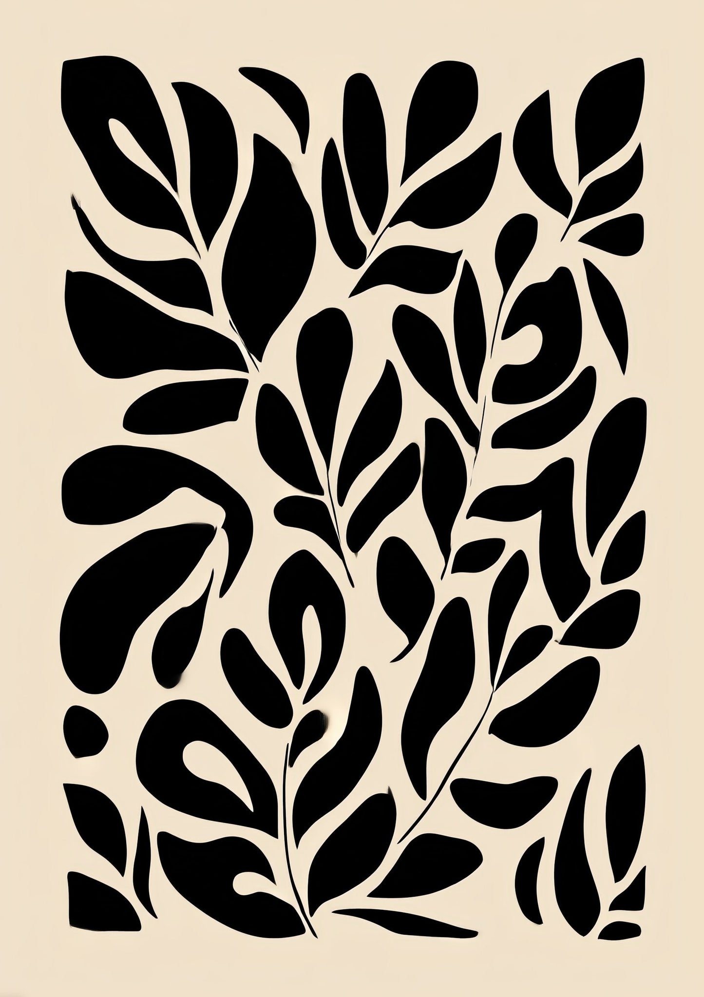 Leaf Silhouette Print, Monochrome Botanical Wall Art