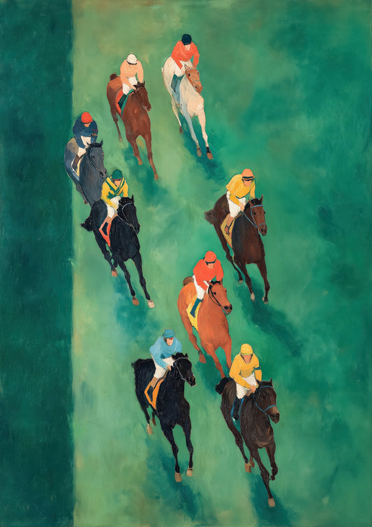 Horse Racing Print, Equestrian Wall Art