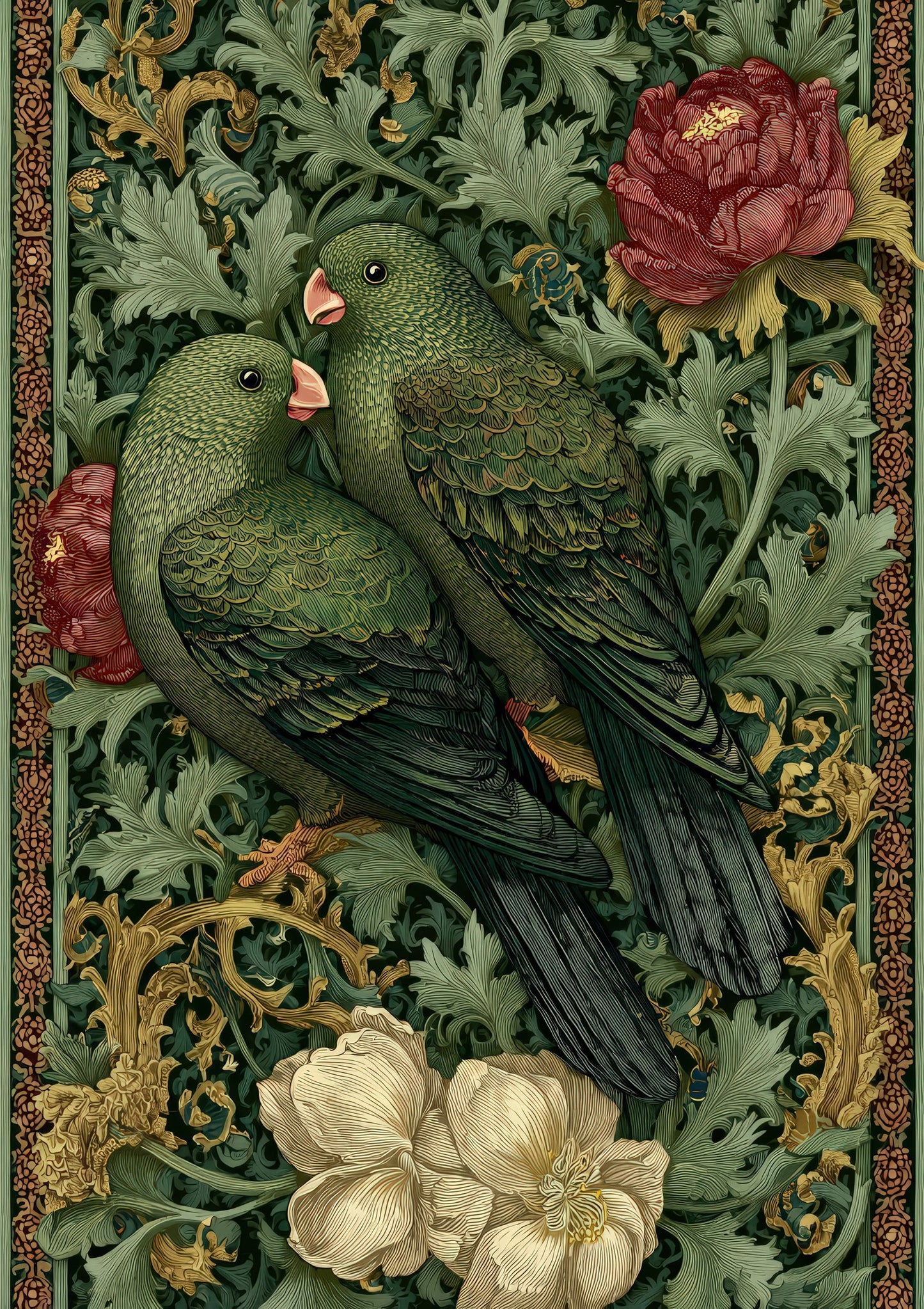 William Morris Birds and Roses Print, Heritage Wall Art