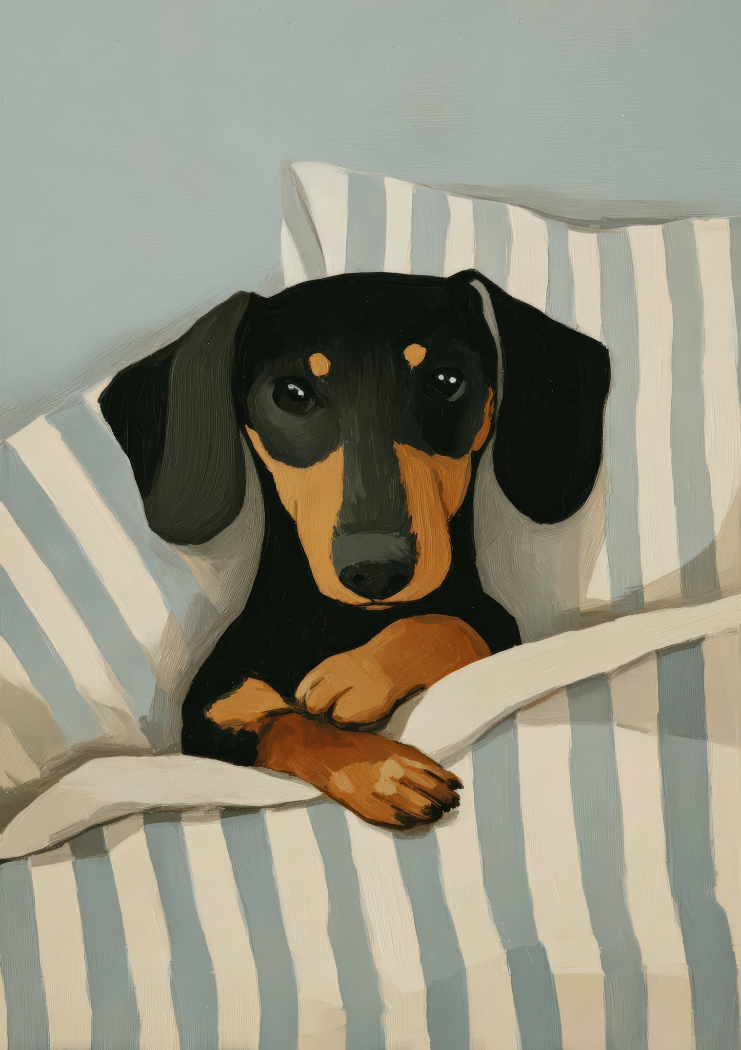 Dachshund in Bed Print, Sweet Dog Wall Art
