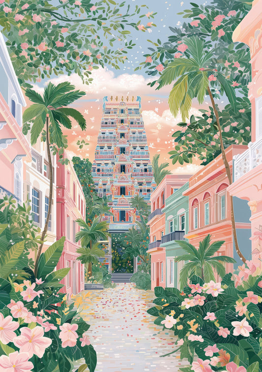 Palm City Print, Tropical Travel Wall Art