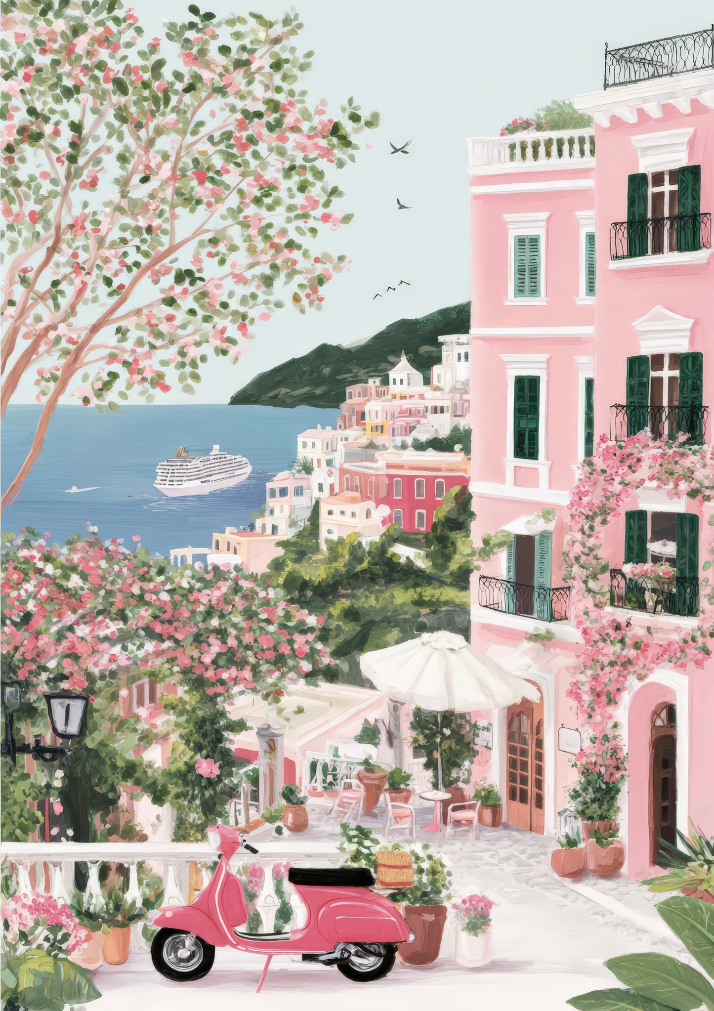 Italian Street Print, Vintage Travel Wall Art