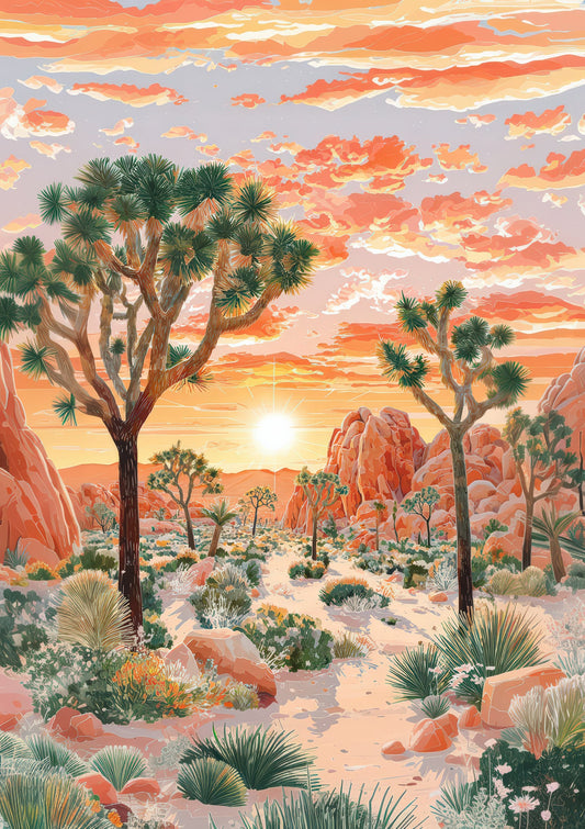 Desert Sunset Print, Landscape Wall Art