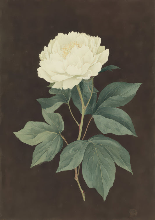 Vintage Peony Print, Botanical Wall Art