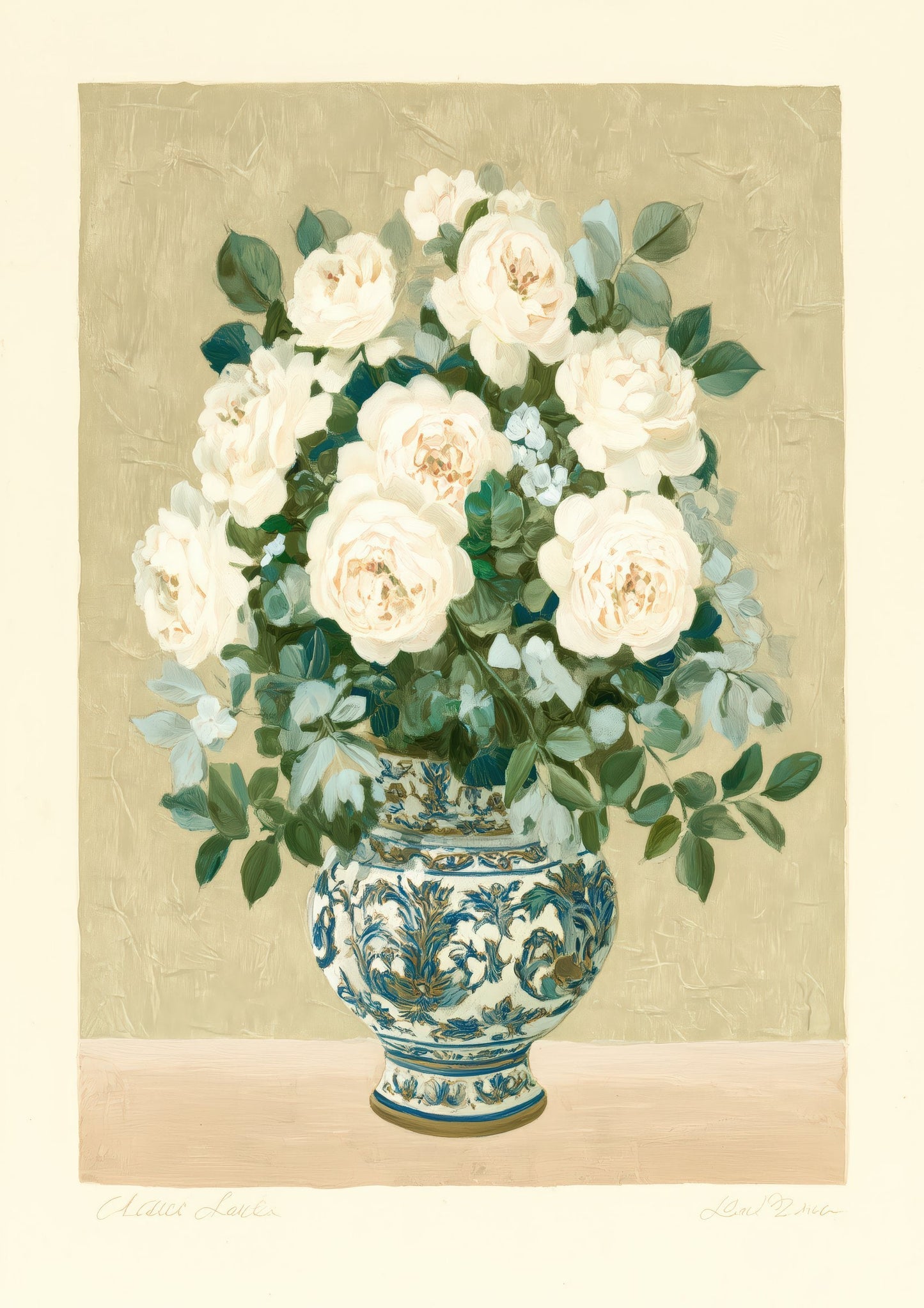Vintage Roses Print, Botanical Wall Art