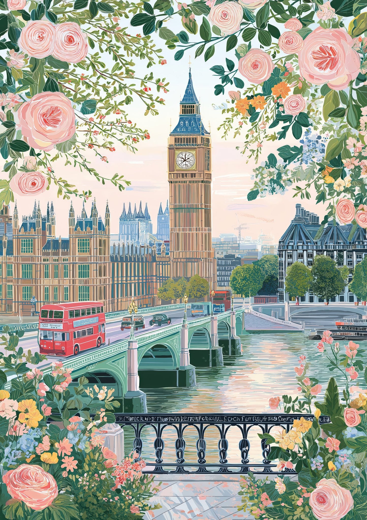 London Skyline Print, Big Ben Travel Wall Art