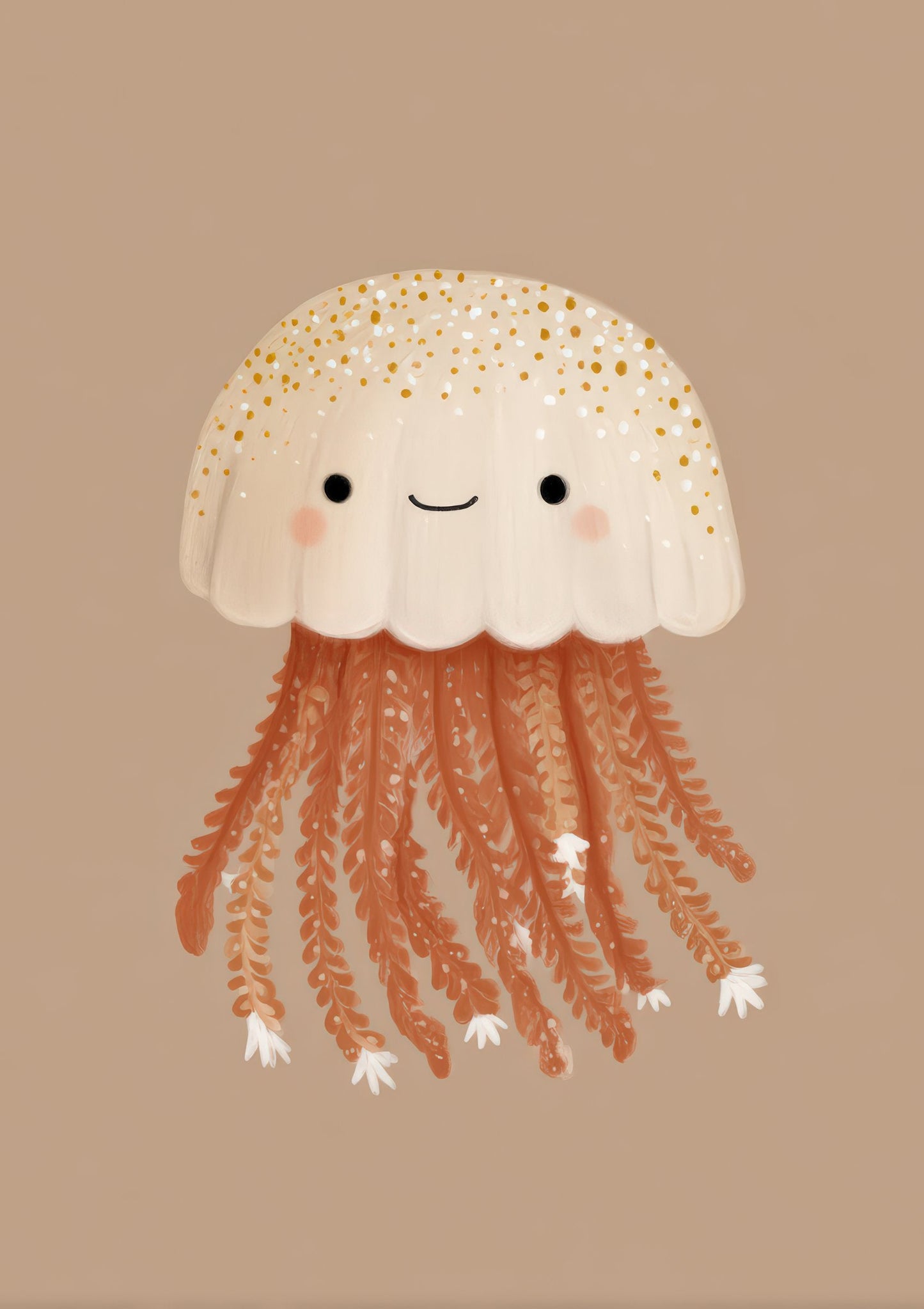 Smiling Jellyfish Print, Nursery Sea Wall Art